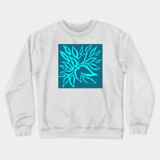 turquoise leaves pattern Crewneck Sweatshirt